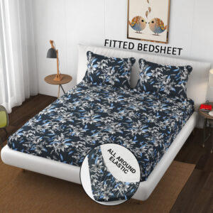 SCHp Cotton Double Flat Printed Bedsheet (Pack of 1, B17)